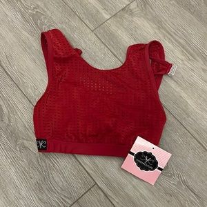 Kandi Kouture Dancewear, Deep Burnt Red Top, Size AXS, NEW!